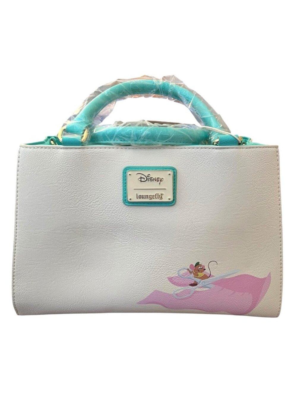 Loungefly Disney Cinderella Mice Bird Convertible Purse Crossbody Bag Teal NWT - Picture 4 of 5